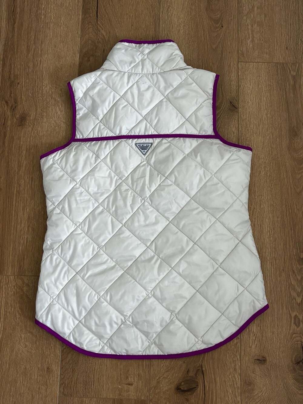Columbia PFG Reel Relaxed Quilted Vest White Purple Size S - Picture 7 of 7